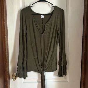 Olive green detail top